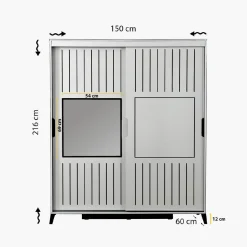 Vaatekaappi Linento Furniture Pasific Home Fuga, 150cm, valkoinen