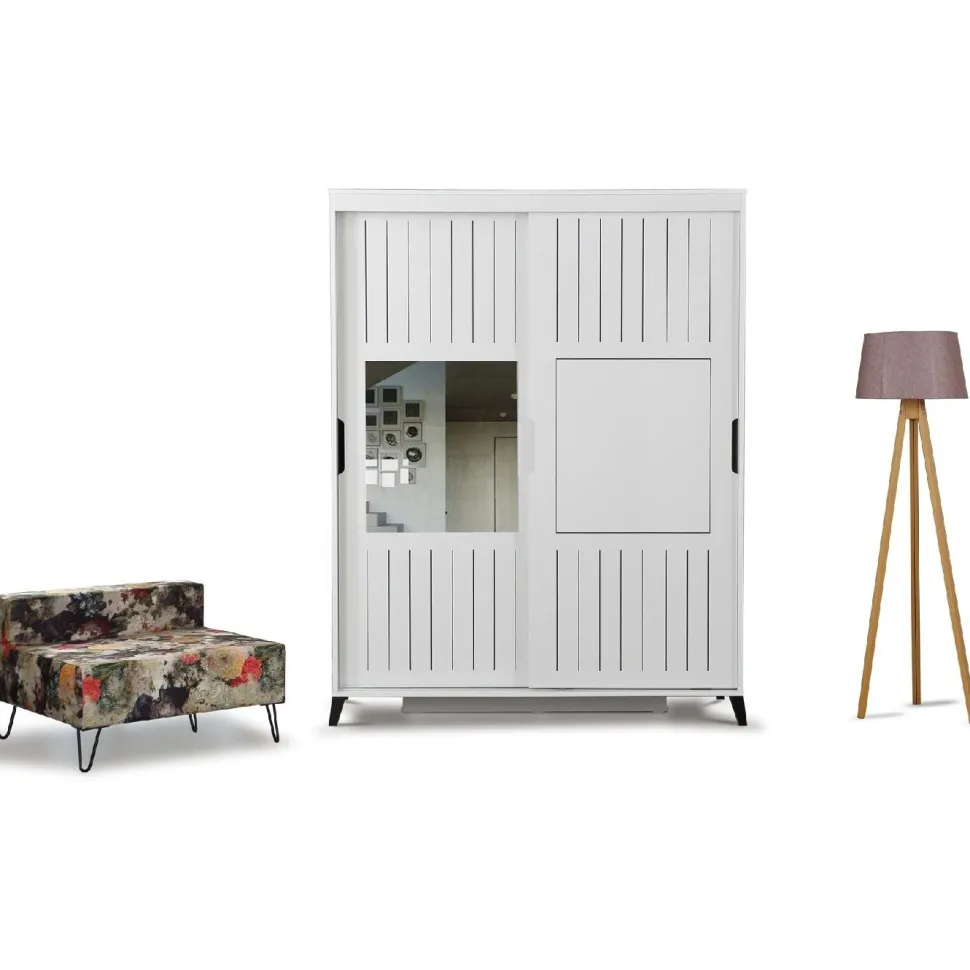 Vaatekaappi Linento Furniture Pasific Home Fuga, 140cm, valkoinen