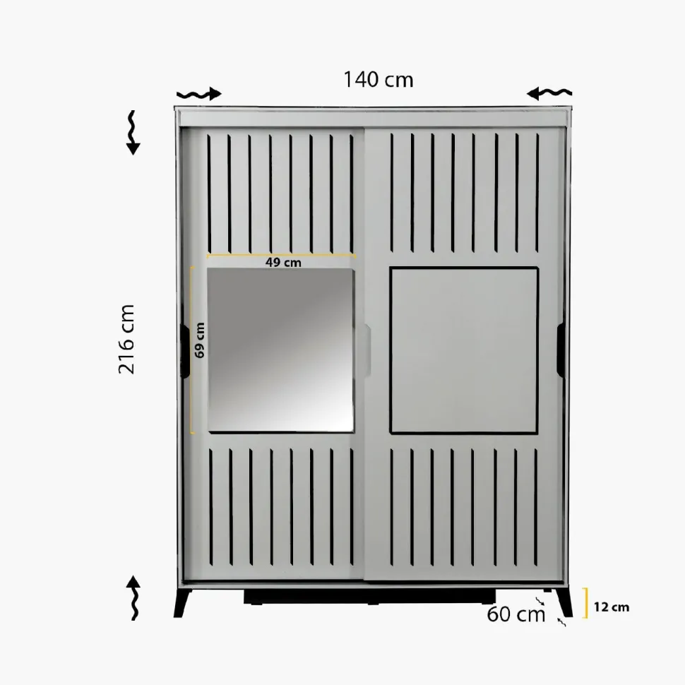 Vaatekaappi Linento Furniture Pasific Home Fuga, 140cm, valkoinen