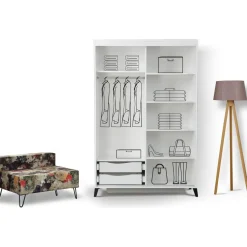 Vaatekaappi Linento Furniture Pasific 216x130cm valkoinen