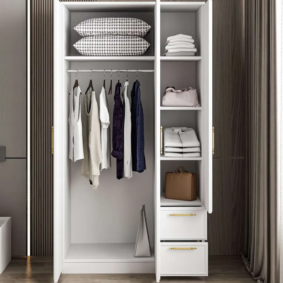 Vaatekaappi Linento Furniture Vespera, 90x171.8cm, valkoinen