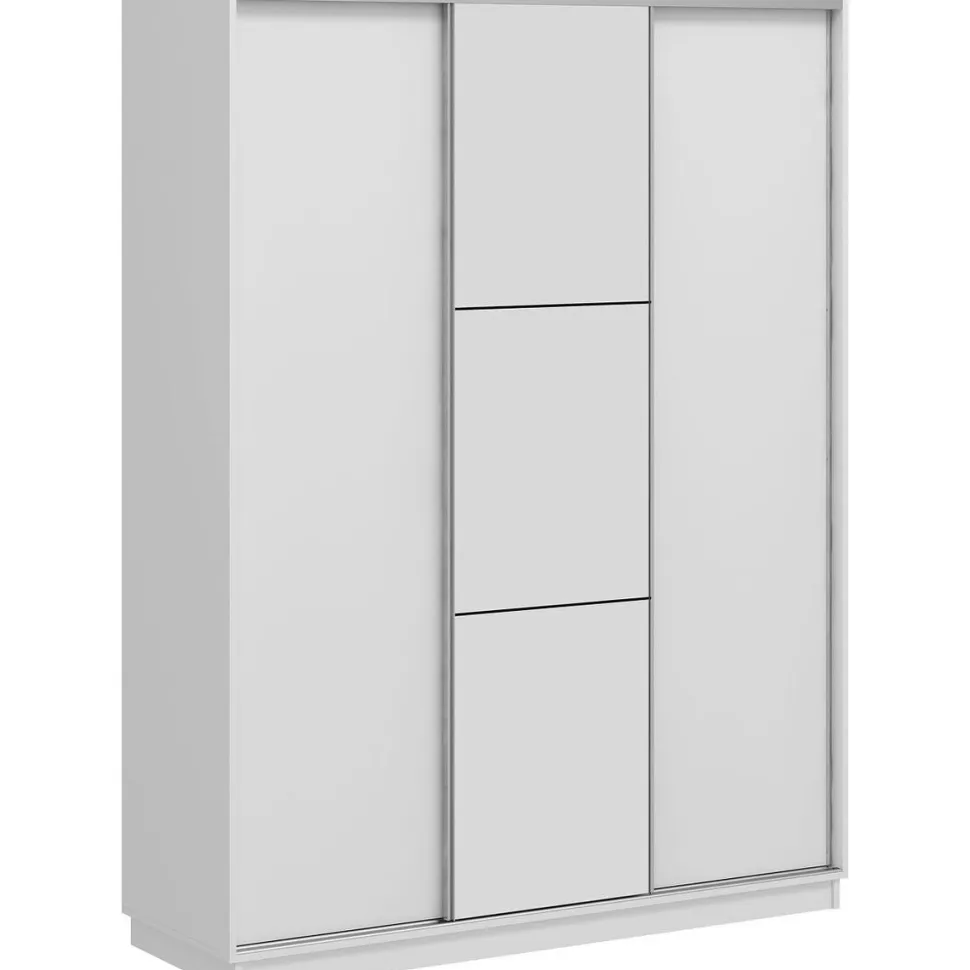Vaatekaappi liukuovilla Linento Furniture Enda 7842 240x180cm valkoinen