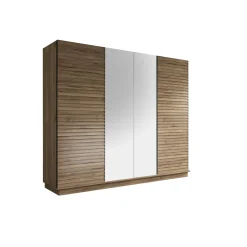 Vaatekaappi liukuovilla Linento Furniture FRN-7003, pähkinäpuu