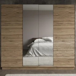 Vaatekaappi liukuovilla Linento Furniture FRN-7003, pähkinäpuu