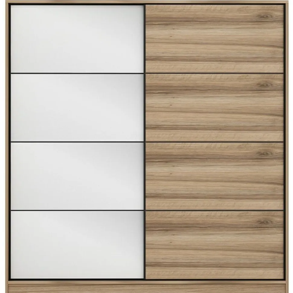 Vaatekaappi liukuovilla Linento Furniture Kale-3174, 180x190cm, ruskea