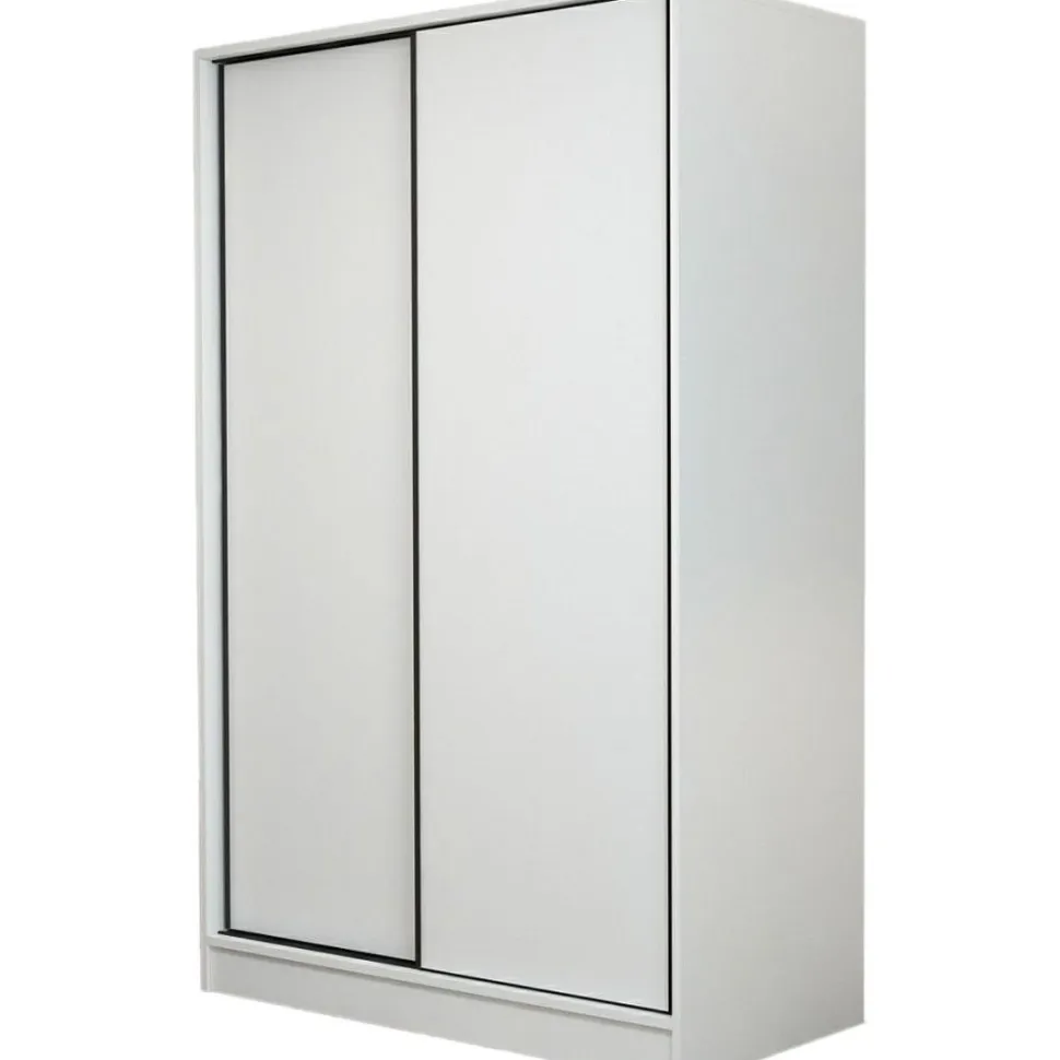 Vaatekaappi liukuovilla Linento Furniture Kale 2307 190x120cm valkoinen
