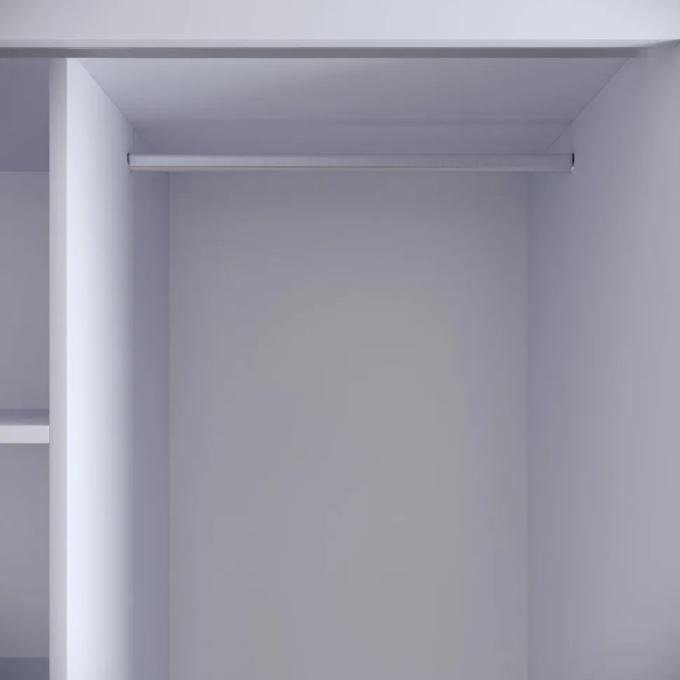 Vaatekaappi liukuovilla Linento Furniture Martin, 150cm, valkoinen