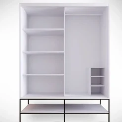 Vaatekaappi liukuovilla Linento Furniture Martin, 150cm, valkoinen