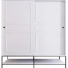 Vaatekaappi liukuovilla Linento Furniture Martin, 190cm, valkoinen