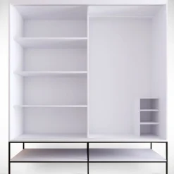 Vaatekaappi liukuovilla Linento Furniture Martin, 190cm, valkoinen