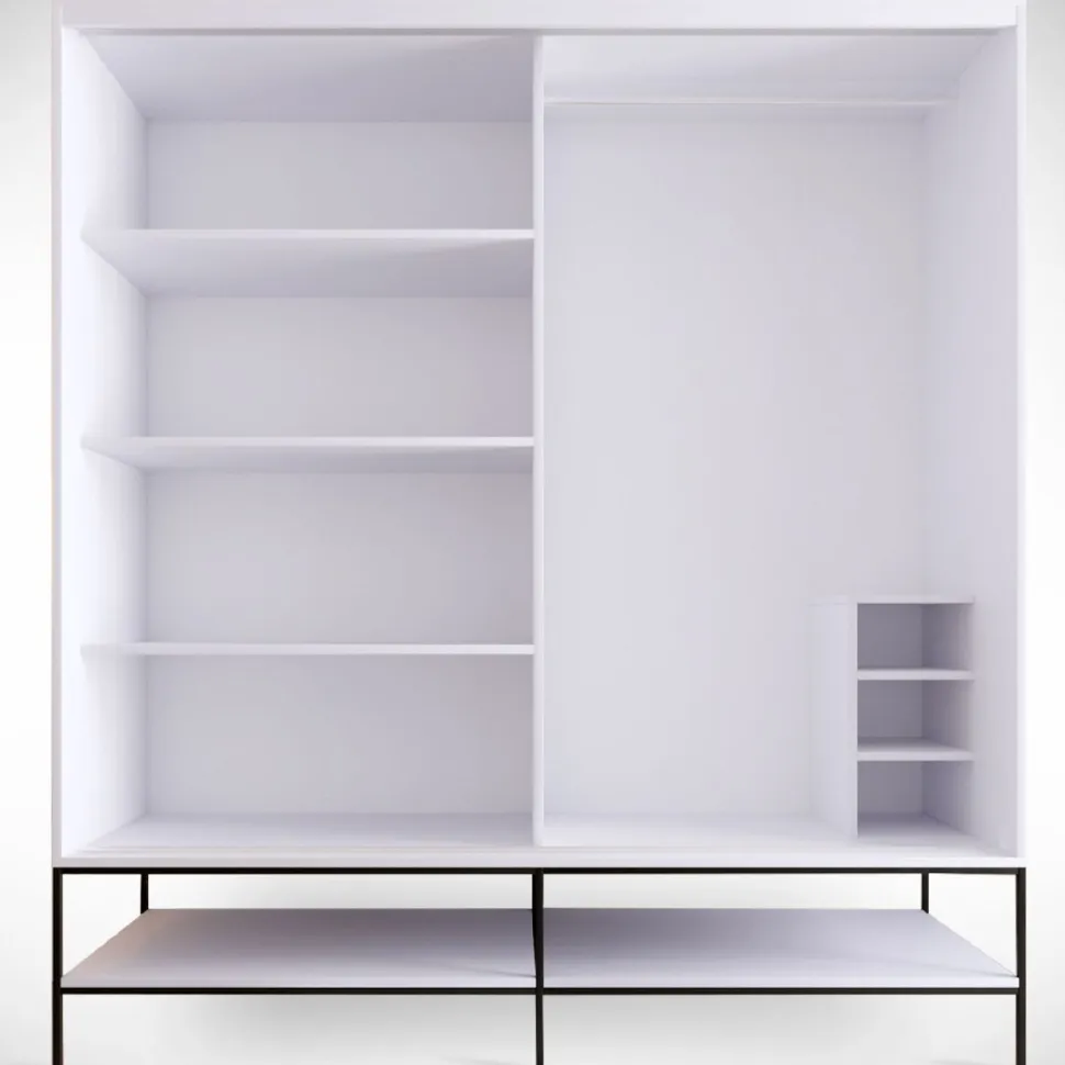 Vaatekaappi liukuovilla Linento Furniture Martin, 190cm, valkoinen