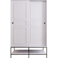 Vaatekaappi liukuovilla Linento Furniture Martin, 120cm, valkoinen