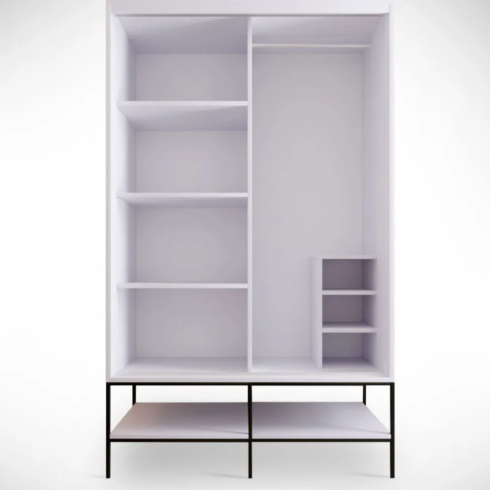 Vaatekaappi liukuovilla Linento Furniture Martin, 120cm, valkoinen