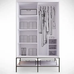 Vaatekaappi liukuovilla Linento Furniture Martin, 120cm, valkoinen