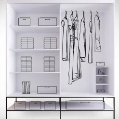 Vaatekaappi liukuovilla Linento Furniture Martin, 190cm, valkoinen marmori/kulta