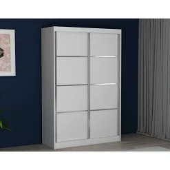 Vaatekaappi liukuovilla Linento Furniture Stella, valkoinen