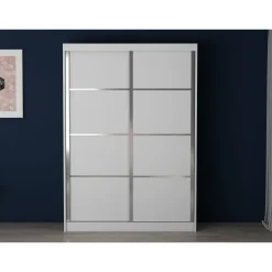 Vaatekaappi liukuovilla Linento Furniture Stella, valkoinen