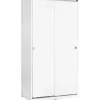 Vaatekaappi liukuovilla Linento Furniture SWD-436-BB-2, 94cm, valkoinen