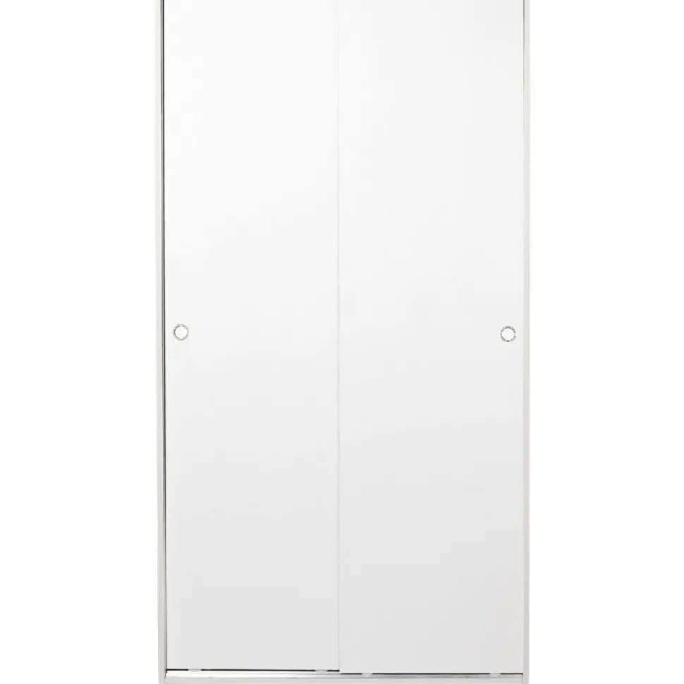 Vaatekaappi liukuovilla Linento Furniture SWD-436-BB-2, 94cm, valkoinen