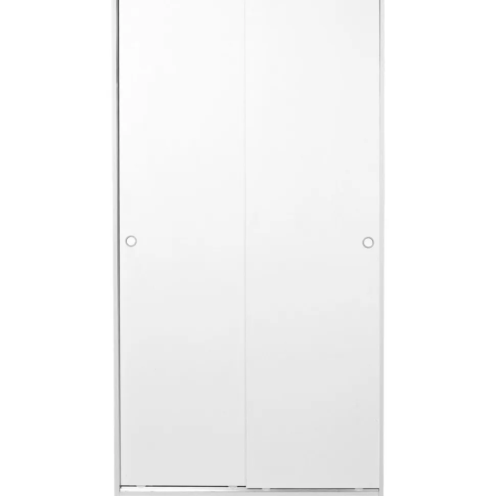 Vaatekaappi liukuovilla Linento Furniture Swd-402-Bb-2, leveys 94cm, korkeus 182cm, valkoinen