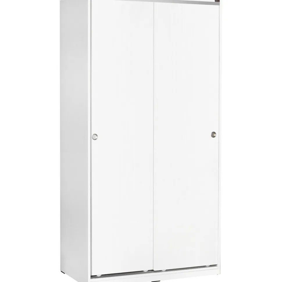 Vaatekaappi liukuovilla Linento Furniture Swd-431-By-2, leveys 94cm, korkeus 182cm, valkoinen