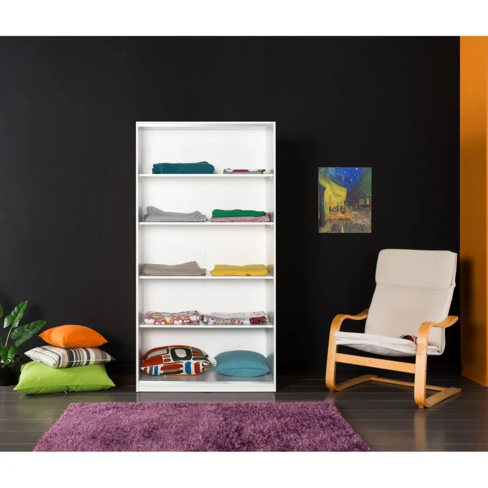Vaatekaappi liukuovilla Linento Furniture Swd-431-By-2, leveys 94cm, korkeus 182cm, valkoinen