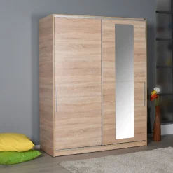 Vaatekaappi liukuovilla Linento Furniture SWD-716-SS-3 Sonomo, 160cm