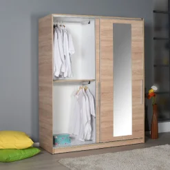 Vaatekaappi liukuovilla Linento Furniture SWD-716-SS-3 Sonomo, 160cm