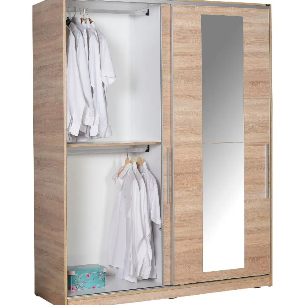 Vaatekaappi liukuovilla Linento Furniture SWD-716-SS-3 Sonomo, 160cm