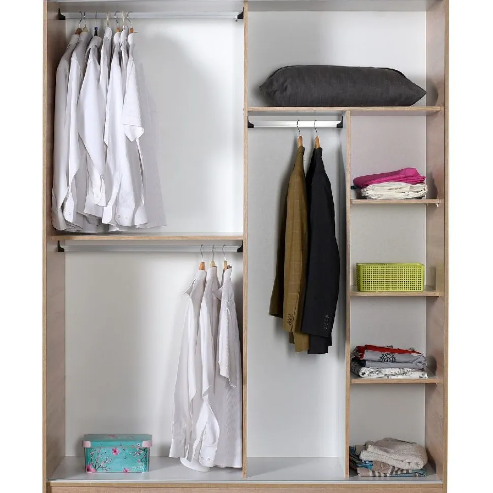 Vaatekaappi liukuovilla Linento Furniture SWD-716-SS-3 Sonomo, 160cm