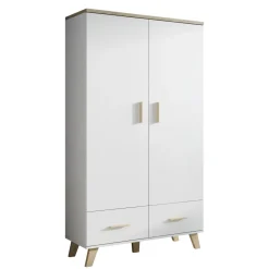 Vaatekaappi LOTTA 2D2S, valkoinen/beige (5081)