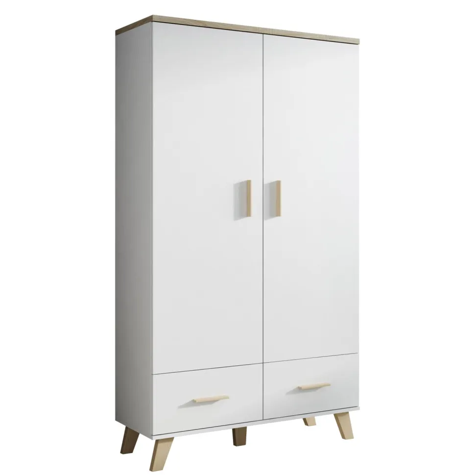 Vaatekaappi LOTTA 2D2S, valkoinen/beige (5081)