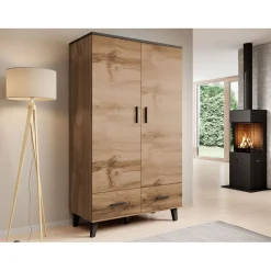 Vaatekaappi LOTTA II 2D2S, beige/musta (2704)