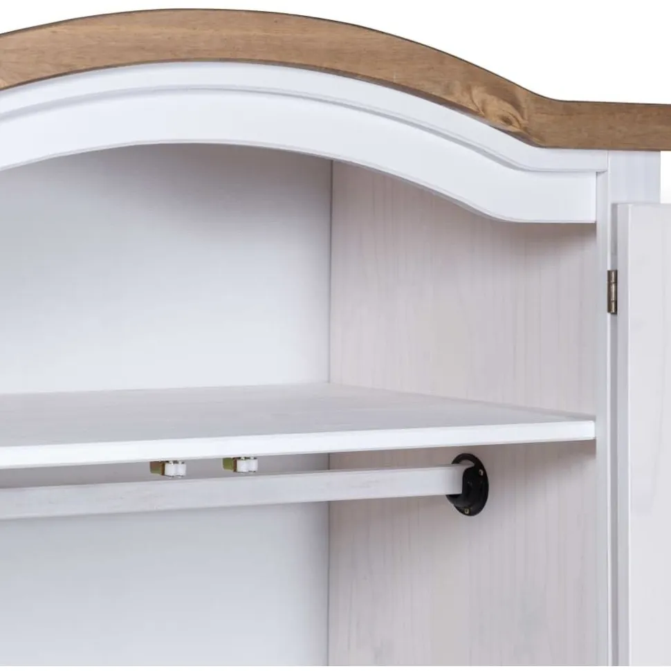 Vaatekaappi meksikon mänty corona-sarja 2 ovea valkoinen 52cm