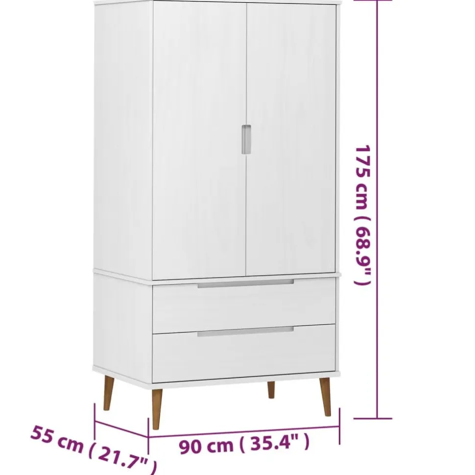 Vaatekaappi Molde 90cm mänty ruskea