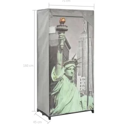 Vaatekaappi New York 75cm kangas