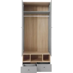 Vaatekaappi Nomla ORO SYSTEM 1, 80x195cm, saranaovilla, harmaa/ruskea