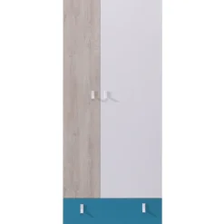 Vaatekaappi Nomla PLANET SYSTEM 3, 80x190cm, valkoinen/ruskea/sininen