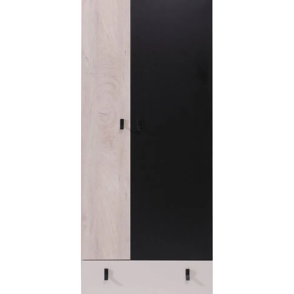 Vaatekaappi Nomla PLANET SYSTEM 3, 80x190cm, valkoinen/ruskea/sininen