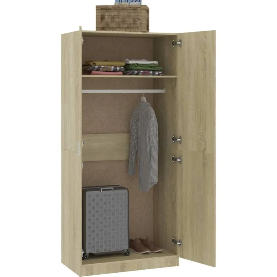 Vaatekaappi sonoma-tammi 90cm lastulevy