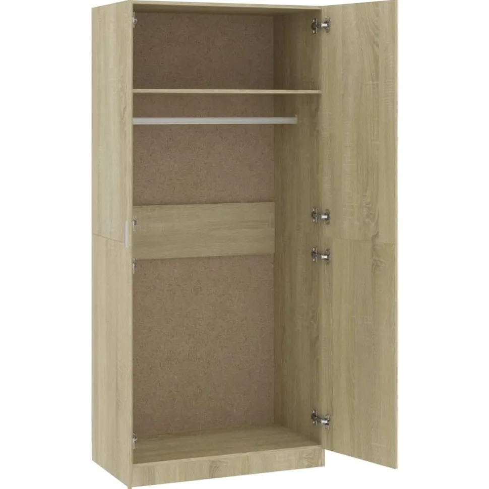 Vaatekaappi sonoma-tammi 90cm lastulevy