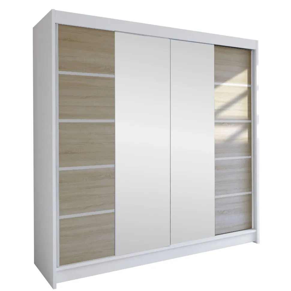 Vaatekaappi TALIN V, valkoinen/beige (6021)