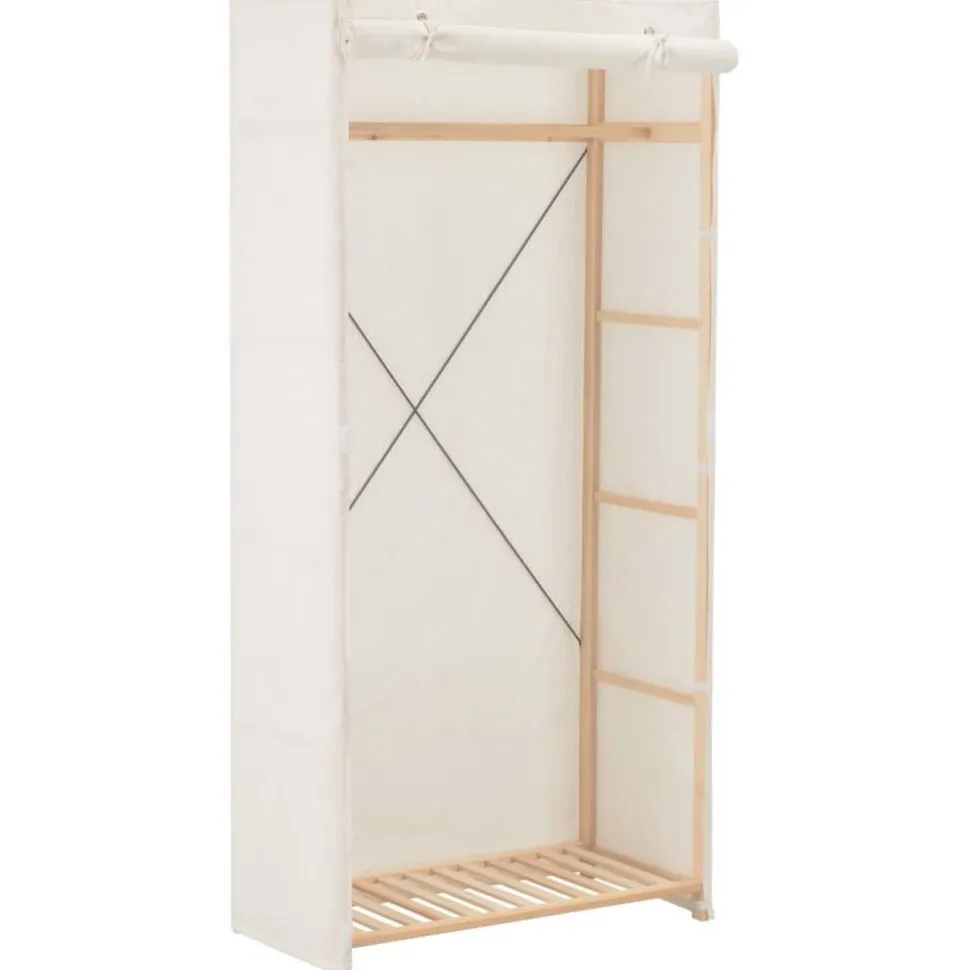 Vaatekaappi valkoinen 79cm kangas