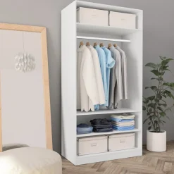 Vaatekaappi valkoinen 100cm lastulevy
