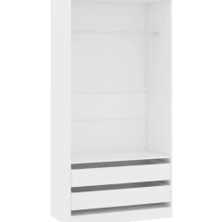 Vaatekaappi valkoinen 100cm lastulevy