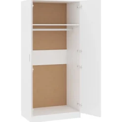 Vaatekaappi valkoinen 80cm lastulevy