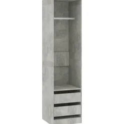 Vaatekaappi vetolaatikoilla betoninharmaa 50cm