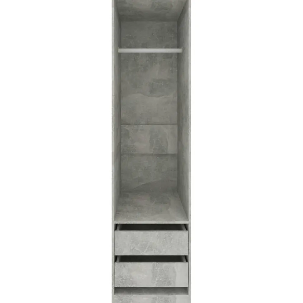Vaatekaappi vetolaatikoilla betoninharmaa 50cm