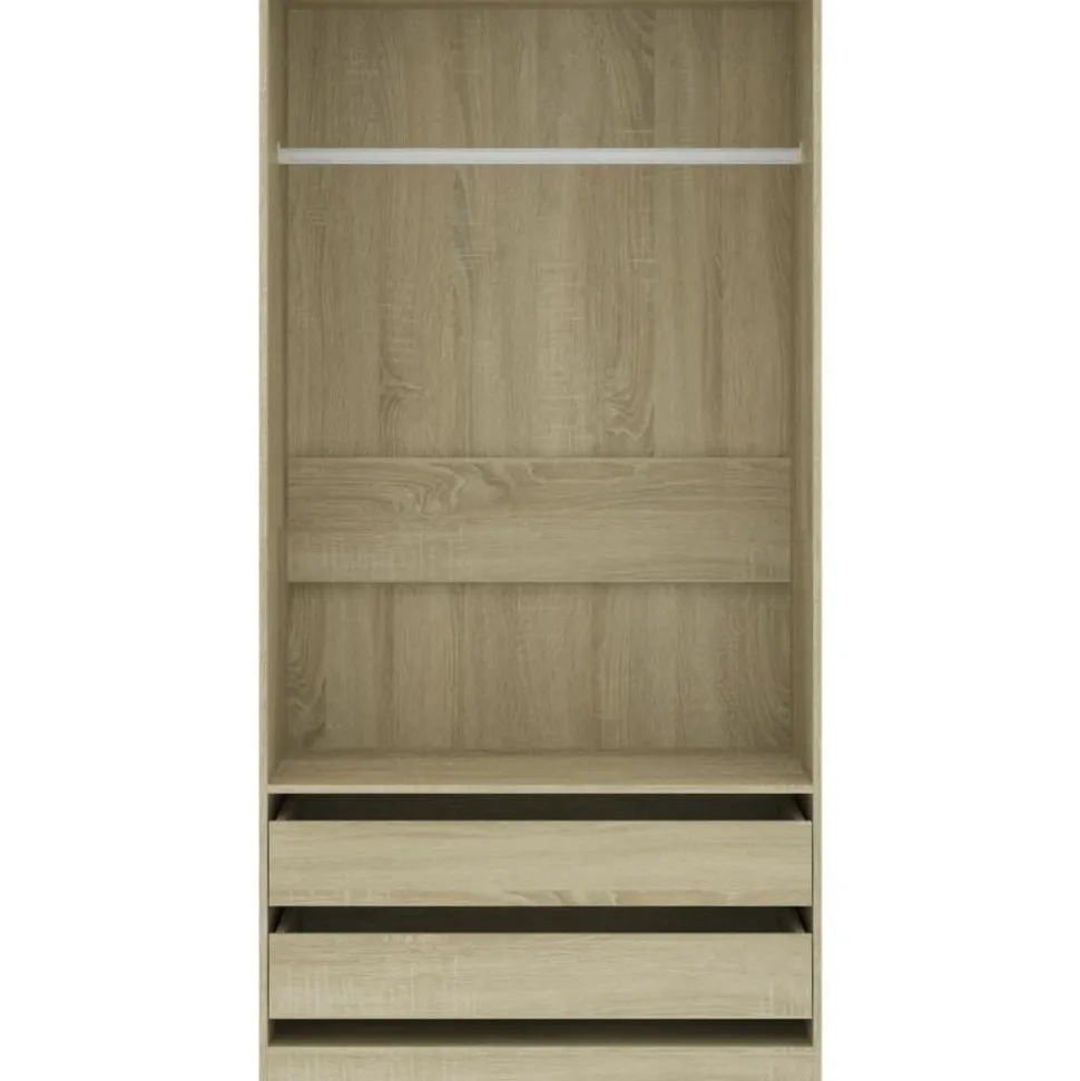 Vaatekaappi vetolaatikoilla Sonoma-tammi 100cm lastulevy