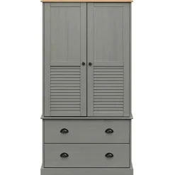 Vaatekaappi VIGO harmaa 90x55x170 cm täysi mänty (53165)